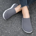 thumbnail image 2 of DLWKIPV Women's White Flyknit Slip-On Shoes - Breathable Lightweight Casual Loafers for Daily Wear(gray,5.5), 2 of 5