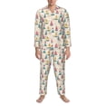 thumbnail image 3 of Naloa Reto Marine Nautical Men’s Pajamas Set - Long Sleeve Button Down Sleep Shirt and Pajama Bottoms Sleepwear Set-Large, 3 of 7