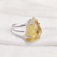 thumbnail image 3 of Natural Citrine Ring, Rough Citrine Gemstone Ring, November Birthstone, 3 Plain Band, 925 Sterling Silver, Womens Ring, Christmas, Thanksgiving, Handmade, Statement Jewelry, Rough Gemstone Jewelry, 3 of 5