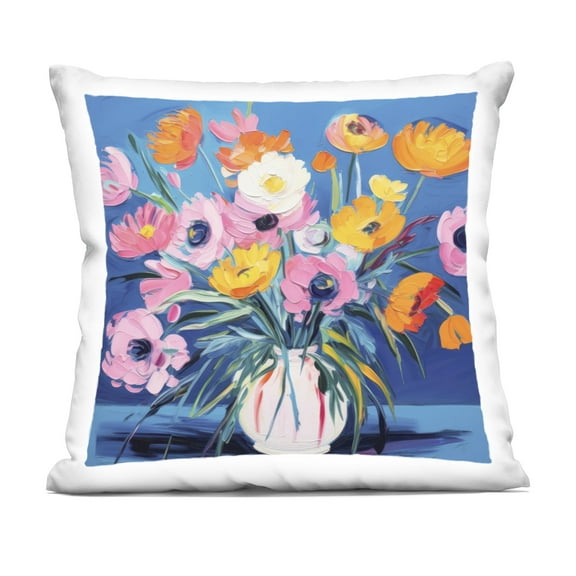 Stupell Industries Bright Poppies Bouquet 18" x 18" Plants & Flowers Floral Print Polyester Throw Pillow, Zip Closure 1 Count