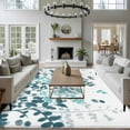 thumbnail image 3 of Large Area Rugs for Living Room Bedroom, Teal Blue Leaves 6'x9' Rug Washable Carpet Runner Indoor Outdoor, Summer Botanical Non Slip Floor Mats Rug for Kitchen, Playroom, 3 of 8