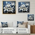 thumbnail image 4 of Designart "Charming Pure Beauty Of White And Blue Lilies II" Lilies Floater Framed Wall Decor, 4 of 5