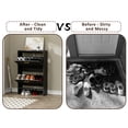 thumbnail image 6 of Shoe Storage Cabinet with 2 Flip Drawers Slim Entryway Shoe Organizer with Louvered Doors, Adjustable Shelves, Space-Saving Design for Hallway, Foyer, or Porch Hidden Shoe Rack Black, 6 of 7