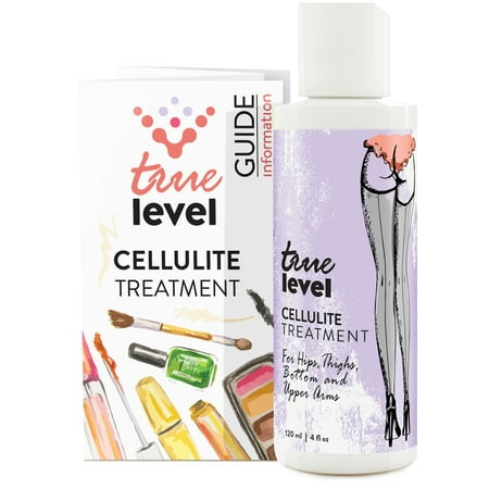 True Level Cellulite Treatment Cream With Natural Organic Ingredients For Hips Thighs Bottom Upper Arms (4 fl. oz. /