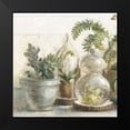 thumbnail image 2 of Nai, Danhui 12x12 Black Modern Framed Museum Art Print Titled - Greenhouse Orchids on Shiplap II, 2 of 5