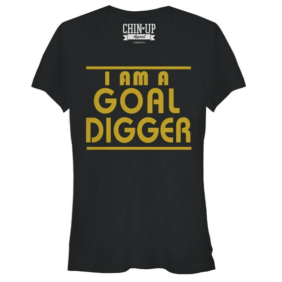 Junior's CHIN UP Goal Digger  Graphic Tee Black X Large