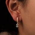 thumbnail image 2 of Turandoss Initial Huggie Earrings for Girls 14K Gold Plated Initial Name Cuff Hoop Personalized Letter A-Z Cz Hypoallergenic Little Girl Jewelry Birthday Gifts for Women Girls, 2 of 8