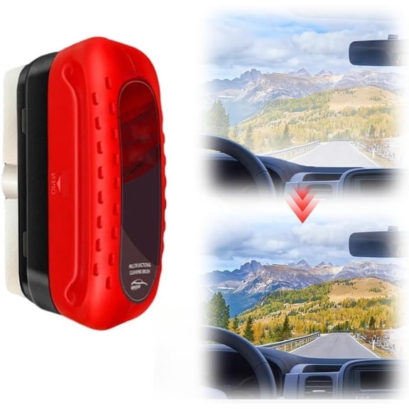 Automotive Oil Film Cleaning Brush for Windshield Glass - Windshield Oil Film Remover Tool with Scraper and Refill Pads for Clear Vision and Visibility