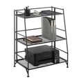 thumbnail image 3 of Pemberly Row Modern Three-Tier Ladder Folding Black Metal Shelf, 3 of 7
