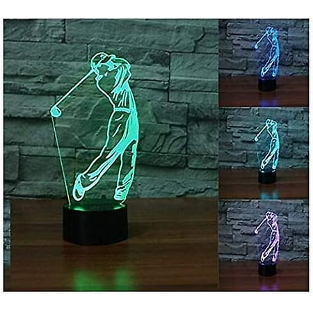 

Shxx 3d Golf Player Lamp Night Light Touch Table Desk Optical Illusion Lamps 7 Color Changing Lights Home Decoration Xmas Birthday Gift Xq-3d254