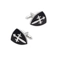 thumbnail image 1 of Gemelos Crusader Shield Black Esmalte Elegant para hombre, 1 of 3