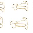 thumbnail image 2 of 100pcs Dog Shape Paper Clips Improved Slip Resistance Rust Proof Reusable Metallic Paper Clips for Office Gold, 2 of 3