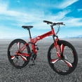 thumbnail image 7 of Ktaxon 26 inch 21 Speeds Folding Mountain Bike High Carbon Steel, for Adults Men Women, Red, 7 of 7