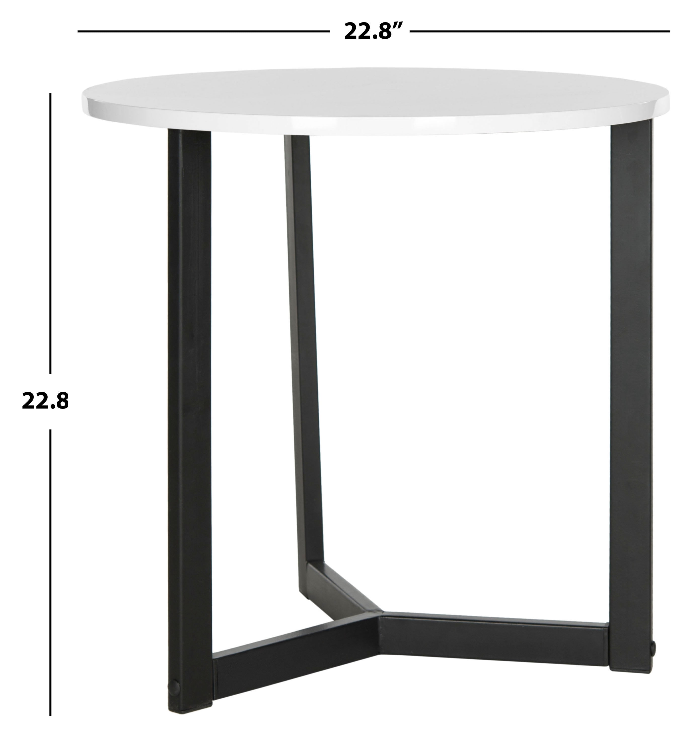 SAFAVIEH Ballard Mid Century Modern End Table, White/Black