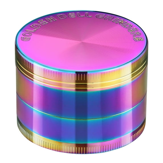 en bell 2-inch 4 piece spice grinder with scraper - rainbow color