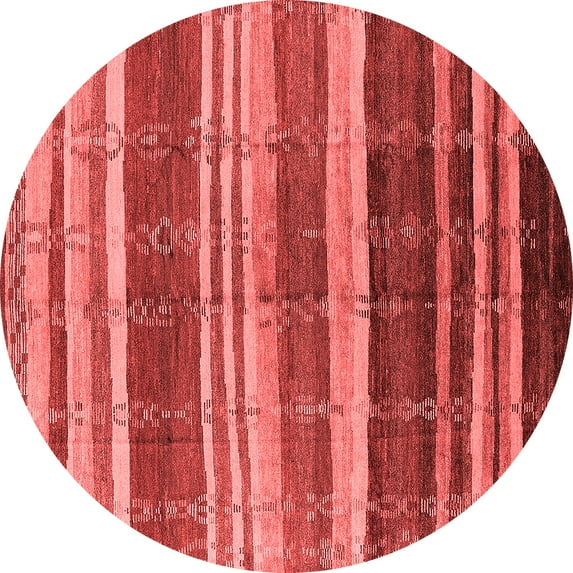 Ahgly Company Indoor Round Solid Red Modern Area Rugs, 5' Round