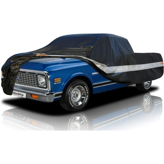 10 Layers Truck Cover Waterproof All Weather. Pickup Rain UV Protection. Length: Up to 210 inches, Universal Fit Most Regular Cab Short Box Ford F100 Chevy C10 S10 Ram 150 250.