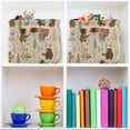 thumbnail image 6 of Yayeee Canvas Storage Basket with Handles for Shelves Fabric Bins Closet Organizer, Musical Animals Pattern, 6 of 8