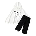 thumbnail image 3 of JAJAHO Toddler Boys Girls Halloween Outfits Ghost Poncho Hoodie And Capris 2 Piece Sets Kids Halloween Clothes 3M-9T, 3 of 5
