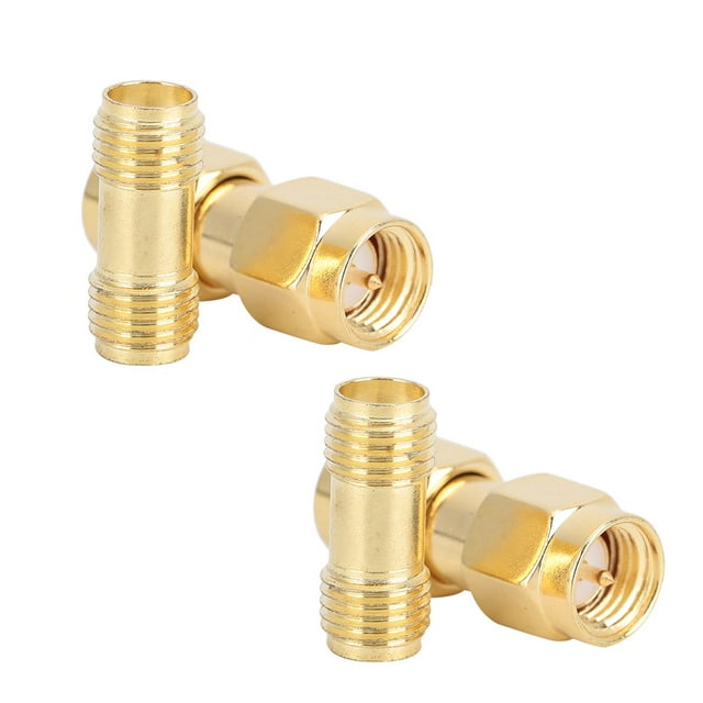 2 uds SMA macho a macho adaptador de doble paso 2 uds SMA hembra a hembra conector de doble paso dorado
