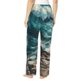 thumbnail image 2 of KLL Womens Blue Ocean Waves Print Pajama Pants Soft Pajama Bottoms for Women Cozy Lounge Pants-Large, 2 of 7