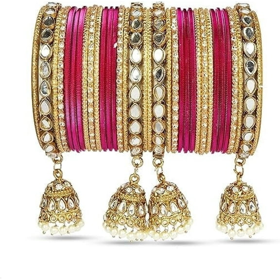 Indian Ethnic Handmade Partywear Bangles for Women – Traditional Jewelry Set for Weddings, Festivals & Daily Wear – Elegant and Stylish Indian Jewelry