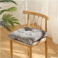 thumbnail image 4 of Nvzi Soft Patio Outdoor Corduroy Chair Pad with Ties Home Decor Indoor Dining Chairs Cushion 18"×18"×3.6" Grey 1Pc, 4 of 5