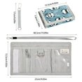 thumbnail image 3 of JIALIOU Nylon Trifold Card Wallet with ID Window Zipper Pocket for Men Women Teen Pandas Sitting and Leaf, 3 of 7