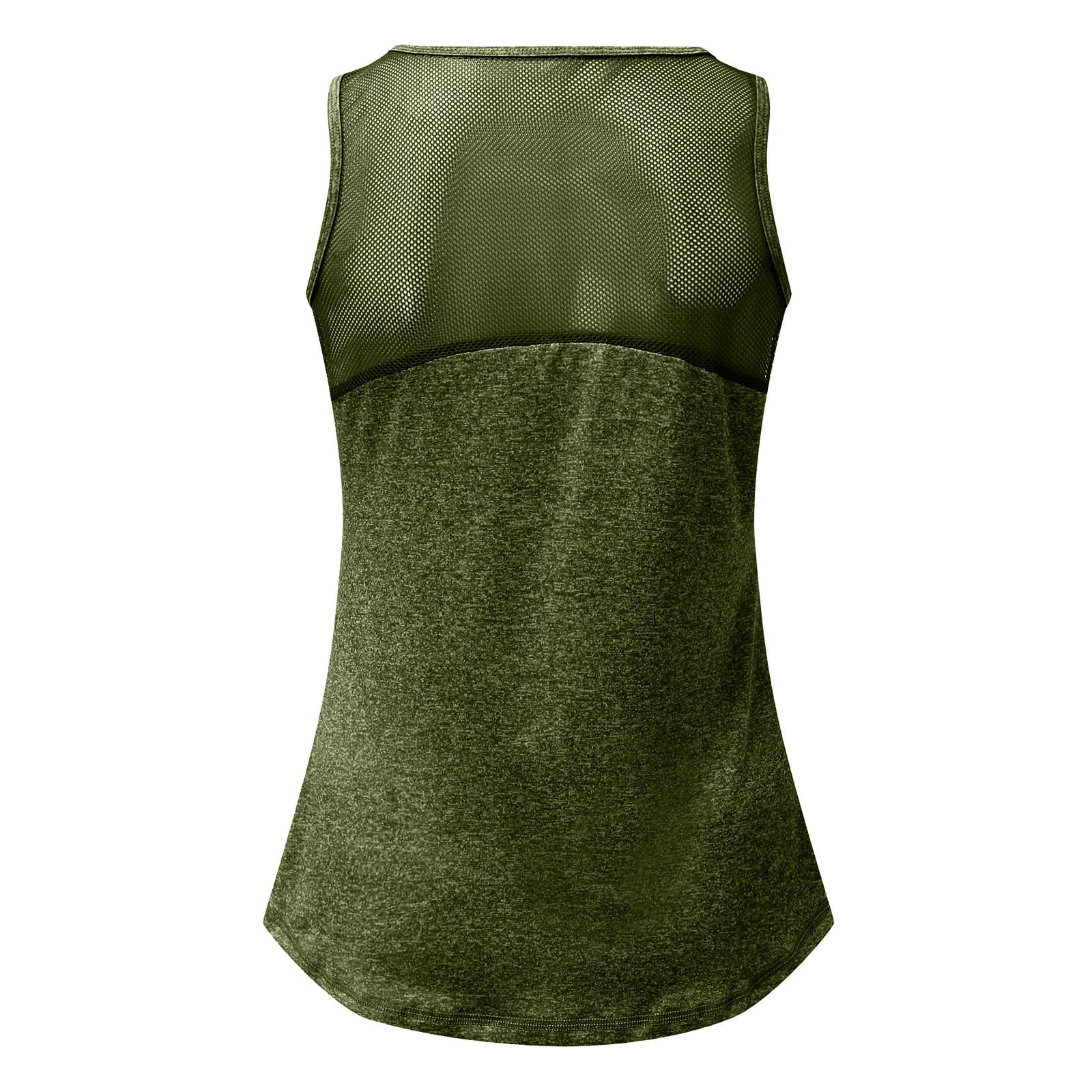 MRULIC tank top for women Women Workout Tops Sports Running Tank Mesh Yoga  Training Shirts Womens tank tops Army Green + S 