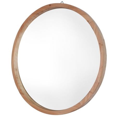 Mirrorize 30 Dia Round Wall Mirror Natural Brown Large Circle Mdf Wood Frame Modern Mirrors Decor For Bathroom Entryway Bedroom Canada Dia Round Wall Mirror Natural Brown, Wooden Frame Round Bathroom Mirror