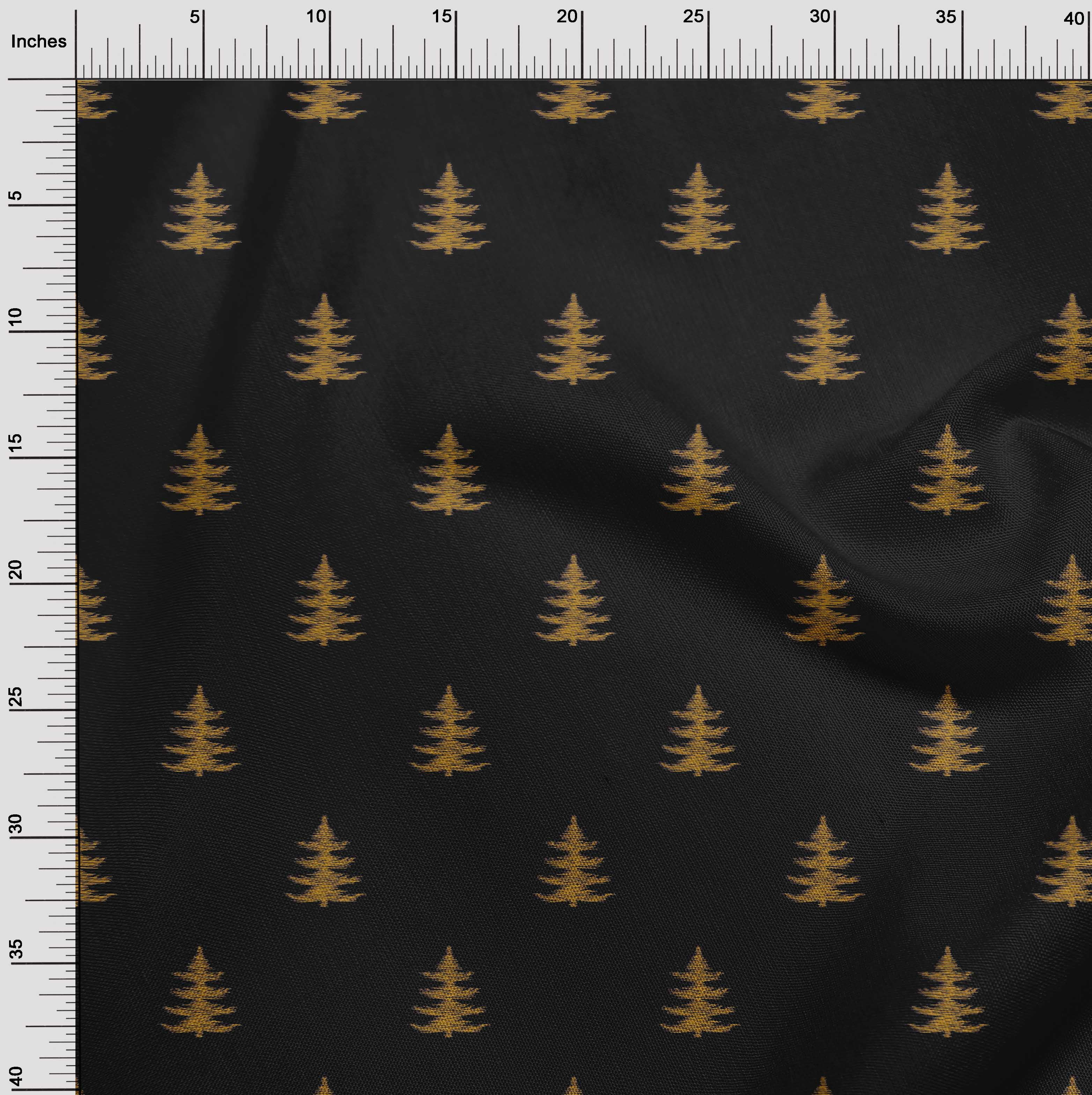oneOone Polyester Lycra Fabric Christmas Tree Ikat Decor Fabric Printed BTY 56 Inch Wide