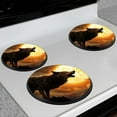 thumbnail image 2 of Bahomeck Gas Stove Burner Cover Set Of 4,Wolf Howling At The Full Moon Before The Castle Metal Electric Stove Burner Covers,Protecting Gas Stoves,Kitchen Decor，8 Inch And 10 Inch, 2 of 2