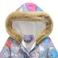 thumbnail image 2 of Pandaie Girl's Winter Coat Jacket Toddler Fleece Lined Hooded Down Puffy Outwear Kids Zipper Cute Snow Clothes with Pockets Grey 3-4T, 2 of 3