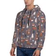 thumbnail image 3 of Fotbe Men's Hoodie with Snowflake Fox Pattern - Kangaroo Pocket Pullover Hooded Sweatshirt, Perfect for Daily Wear, Travel, and Home-Small, 3 of 7