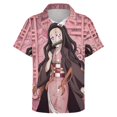 thumbnail image 5 of Kamado Nezuko Casual Short Sleeve Shirt Lapel Collar Shirt Summer Beach Shirt 3XL, 5 of 8