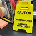 thumbnail image 2 of Caution Overstimulated Desk Sign, Cubicle Accessories, Office Desk Signage, Do Not Approach Sign, Small Fun Humor Gag Mini Warning Signage, Gift for Coworker Teammate Employee Boss, 2 of 7