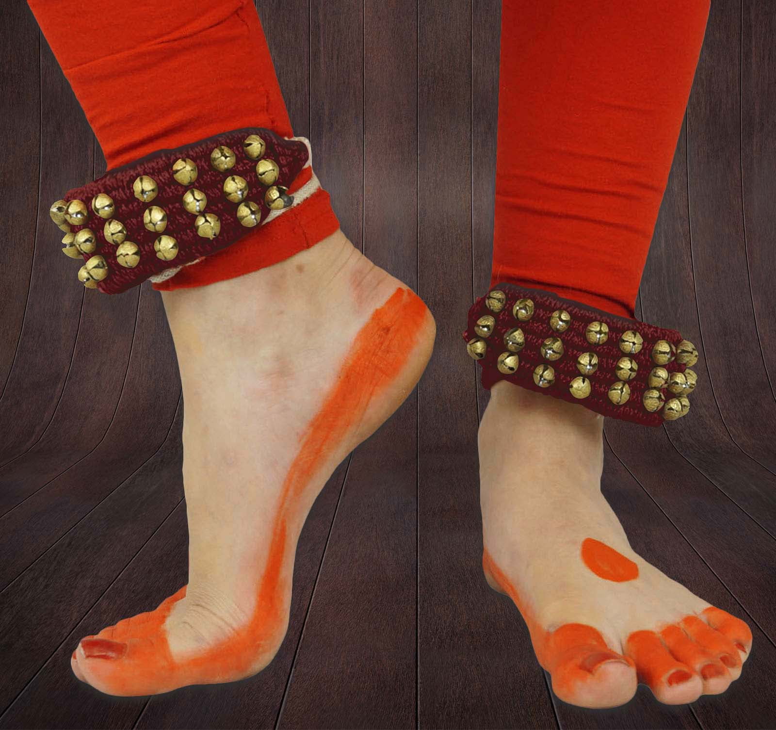 Banithani Indian Traditional 3 Line Classical Kathak 12 No Ghungroo Anklets Dancing Ankle Bracelet Pair Jewelry-Maroon