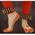 thumbnail image 5 of Banithani Indian Traditional 3 Line Classical Kathak 12 No Ghungroo Anklets Dancing Ankle Bracelet Pair Jewelry-Maroon, 5 of 5