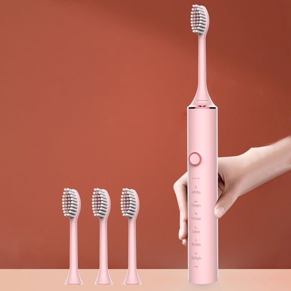 Xihbxyly Cepillo de Dientes Eléctrico, Temporizador de 6 Velocidades, Limpieza Profunda con 4 Cabezales de Repuesto, Diseño Impermeable Ipx7, Carga Usb, Ideal para Viajes, Uso En Adultos, Tamaño 22 X