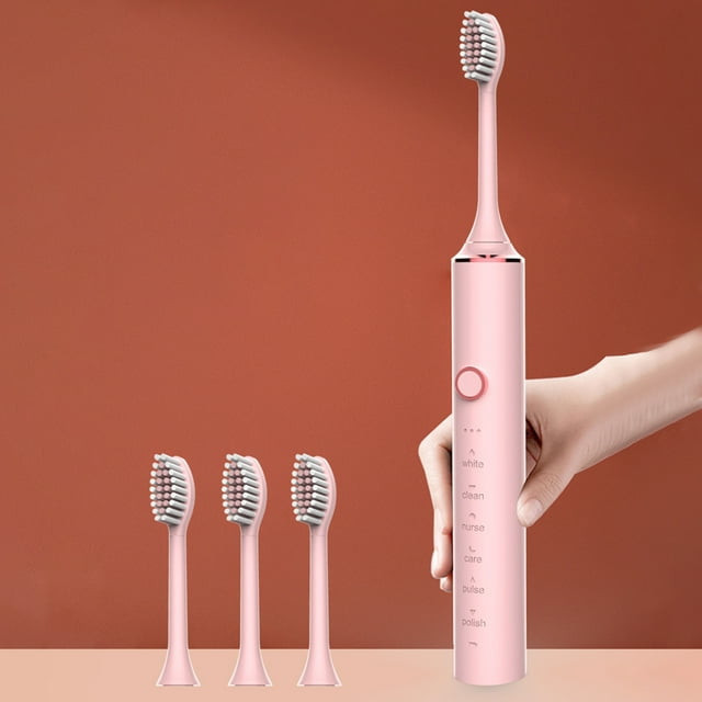 Danhjin Bathroom Rugs Toothbrush, Toothbrush With 4 Brush Heads, Smart 6-speed Timer Toothbrush IPX7