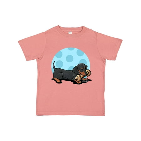 

Inktastic Wiener Dog (Dachshund) with Bone Gift Toddler Boy or Toddler Girl T-Shirt