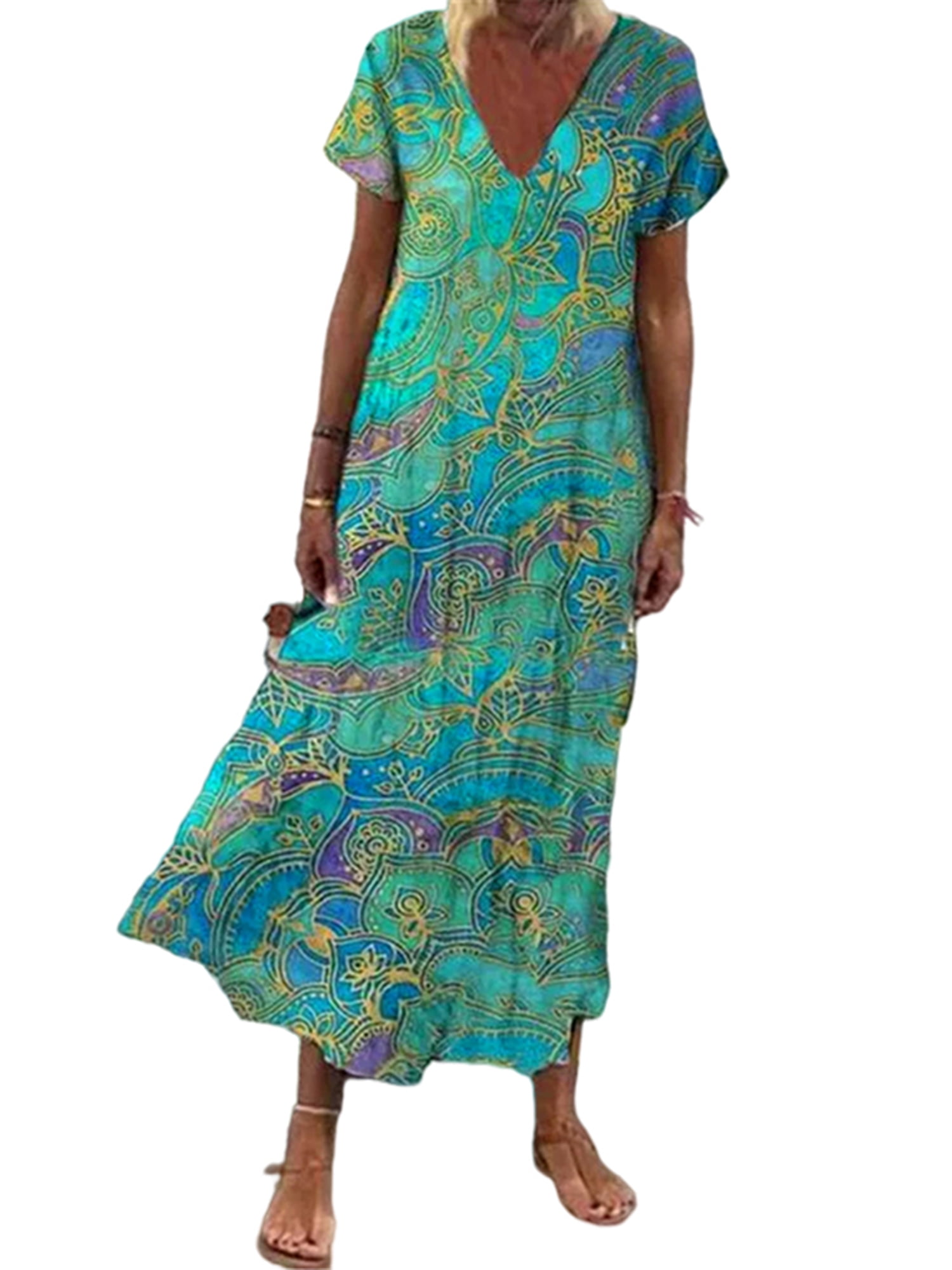 Loose Cocktail sundress beach Casual Party Dresses Long Sleeve Dress Floral Loose Cocktail sundress beach Casual Party Dresses Long Sleeve Dress Floral