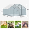 thumbnail image 2 of Alvantor 10ft x 10ft Walk-in Metal Chicken Coop Run with Waterproof PE Cover Galvanized Steel Frame Lockable Door Hexagonal Wire Mesh, 2 of 10