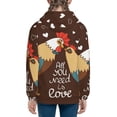 thumbnail image 6 of Naloa Rooster And Chicken Teenage Zipper Hoodie, Long Sleeve Zip Up Hoodies Casual Jackets Tops for 7-12 Years-Small, 6 of 6