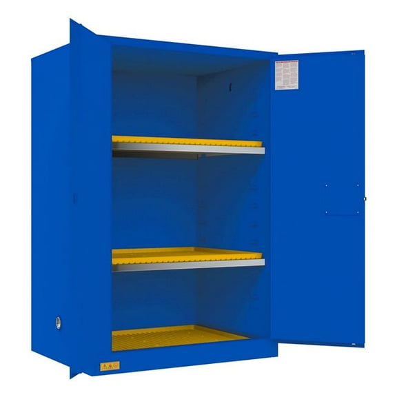 Durham 1090M-293T 90 gal Manual Corrosive Storage Cabinet, Blue