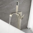 thumbnail image 3 of Brushed Nickel Bathroom Floor Waterfall Faucet Set Freestanding tub Filler Tap, 3 of 6