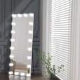 thumbnail image 3 of Full Body Floor Mirror, 63" x 20" Light Bulb Floor Mirror with Aluminum Frame, 3 Color LED Lights, Standing Lighted Mirror - White Frame, 3 of 9