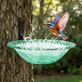 thumbnail image 5 of Multiple Colors Available Wall Mount Transparent Plastic Hummingbird Bath Bowl, Outdoor Tree Mounted Bird Water Feeder with Embossed Floral Pattern for Garden Patio, 5 of 5