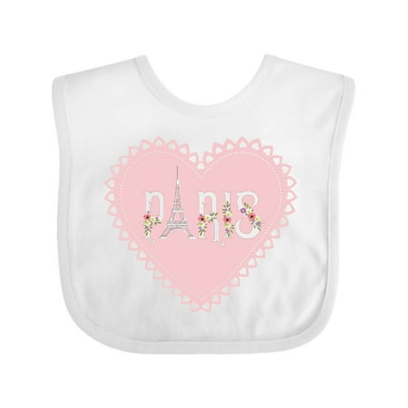 

Inktastic Cute Paris Valentine s Day Heart with Flowers Gift Baby Boy or Baby Girl Bib