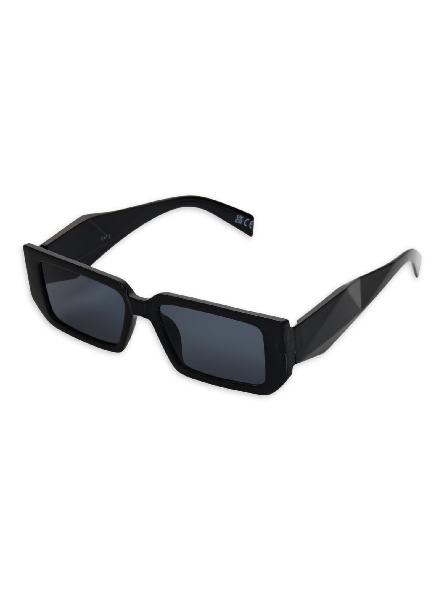 No Boundaries Women's Rectangle Black Sunglasses